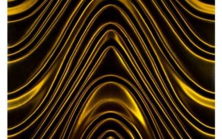 Рисунок 6: Мазу Золотая волна 3D стеклянная плитка 600 x 600 мм