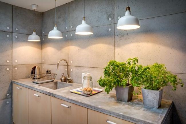 Архитектурный бетон на кухне
