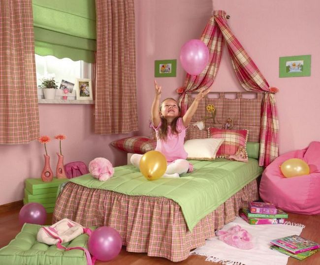 Розовый - идеальный цвет для спальни, особенно для маленьких девочек.