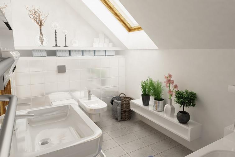 Ванная комната в доме в соответствии с дизайном Wydrzyk без гаража B