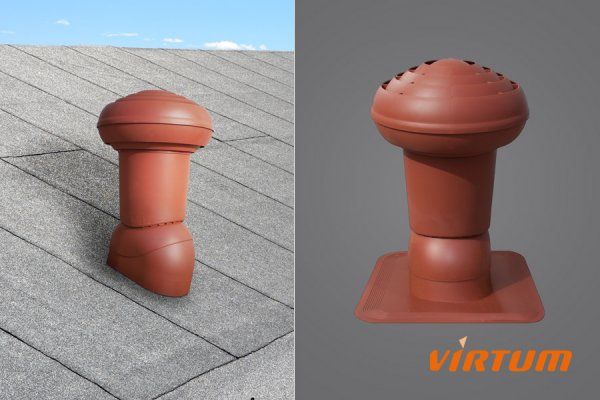 Вентиляционный камин VIRTUM с основанием для плоских крыш из гальки или кровельной бумаги
