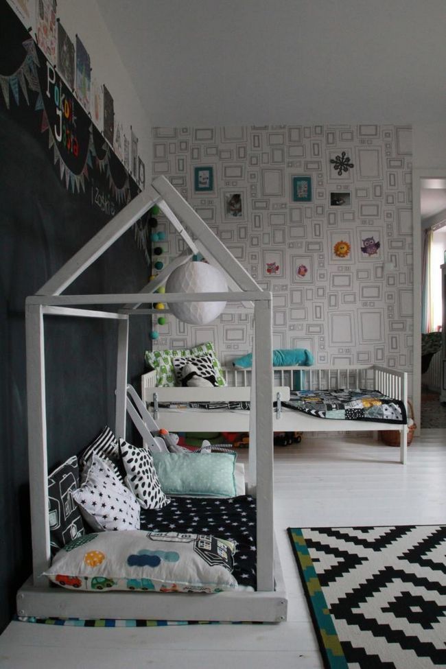 Детская комната в черно-белом