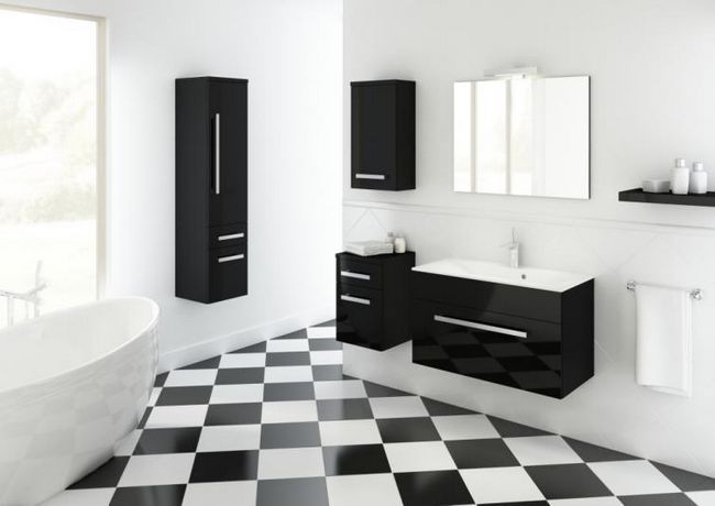 Черная мебель для ванной комнаты из коллекции Olex