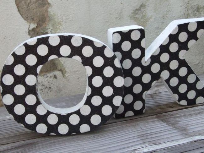 Декоративные буквы, сделанные вручную