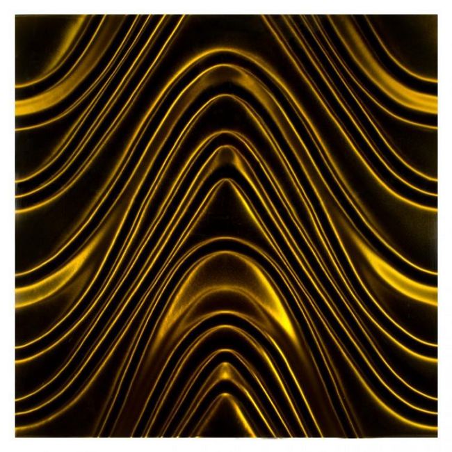 Стеклянная плитка 3D Mazu Golden Wave 600 x 600 мм