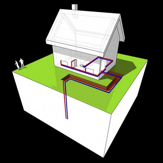 Схема установки с тепловым насосом
