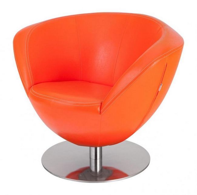 Оранжевое кресло для отдыха «только плюс» на плоской основе