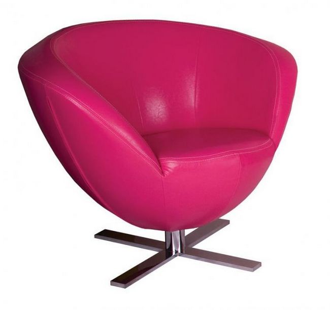 Розовое вращающееся кресло Only Plus на крестовой основе