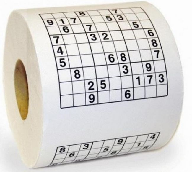 Туалетная бумага с головоломками Sudoku