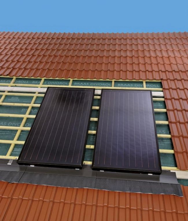 Установка солнечных коллекторов на крыше