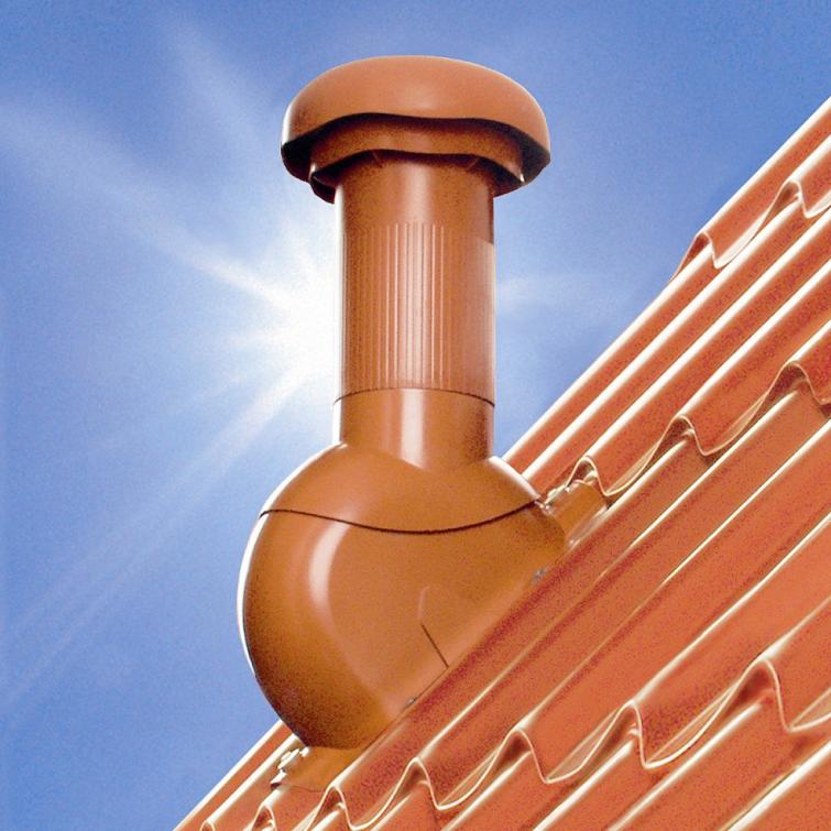 Вентиляционная дымовая труба, установленная на крыше