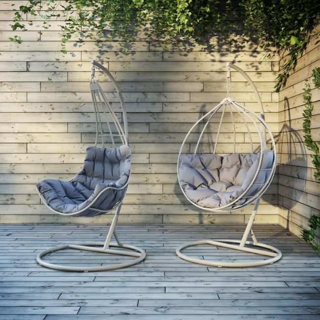 Кресла, висящие в саду и на террасе