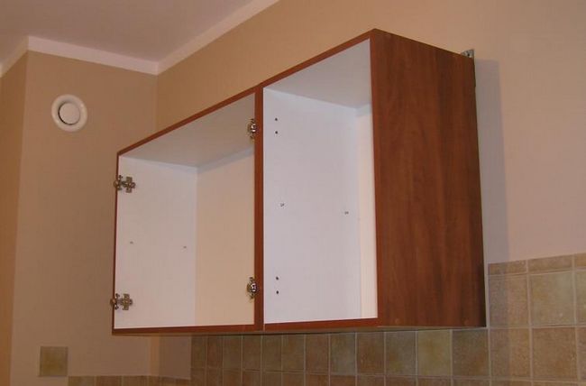 Кухонные шкафы, установленные на держателях