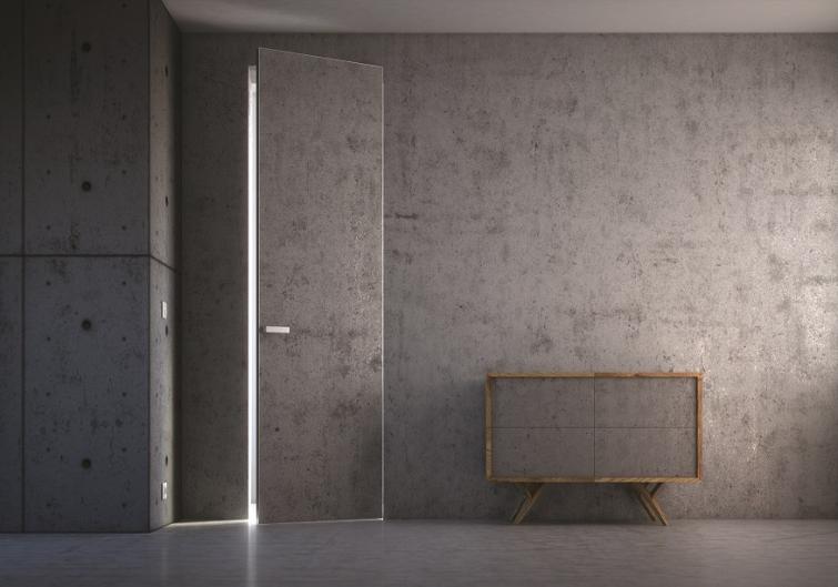 Межкомнатные двери, имитирующие бетон