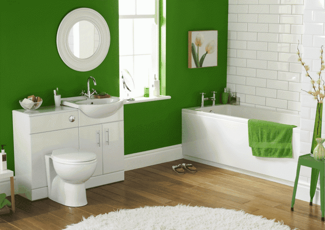 Ванная комната в зеленом